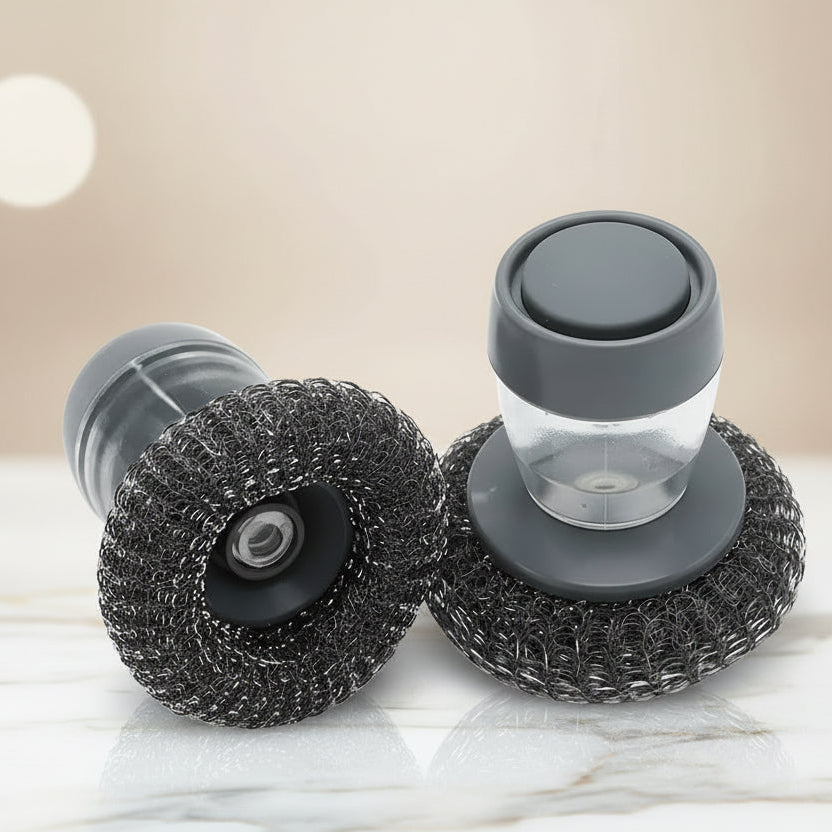 Affordable Easy-Grip Dish Brush with Soap Dispenser