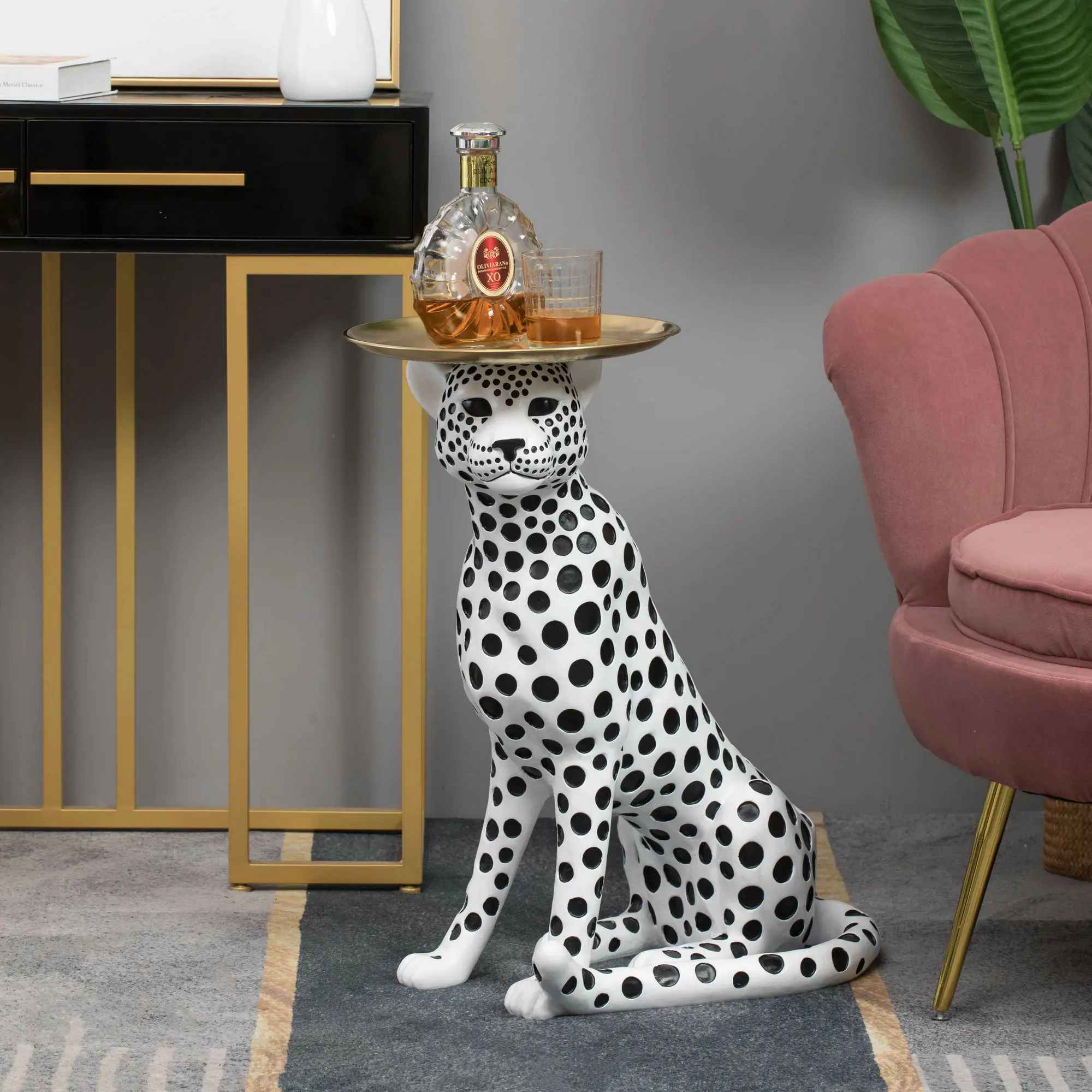 Luxury Life Size Leopard Home Decor Statue
