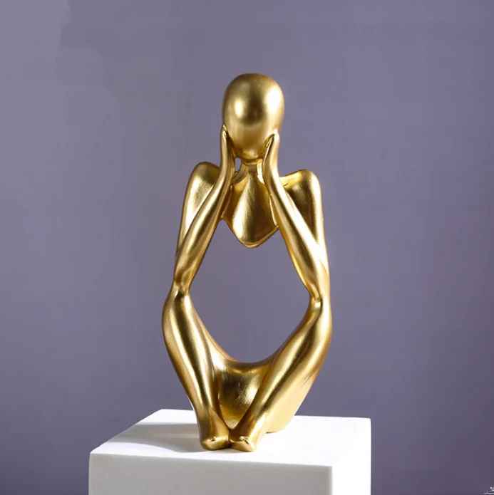 Abstract Thinker Resin Statue for Modern Home Decor