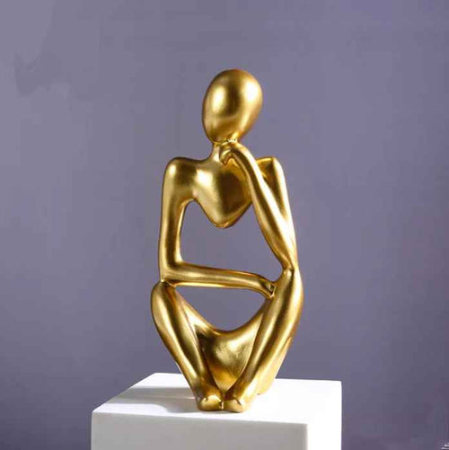 Abstract Thinker Resin Statue for Modern Home Decor
