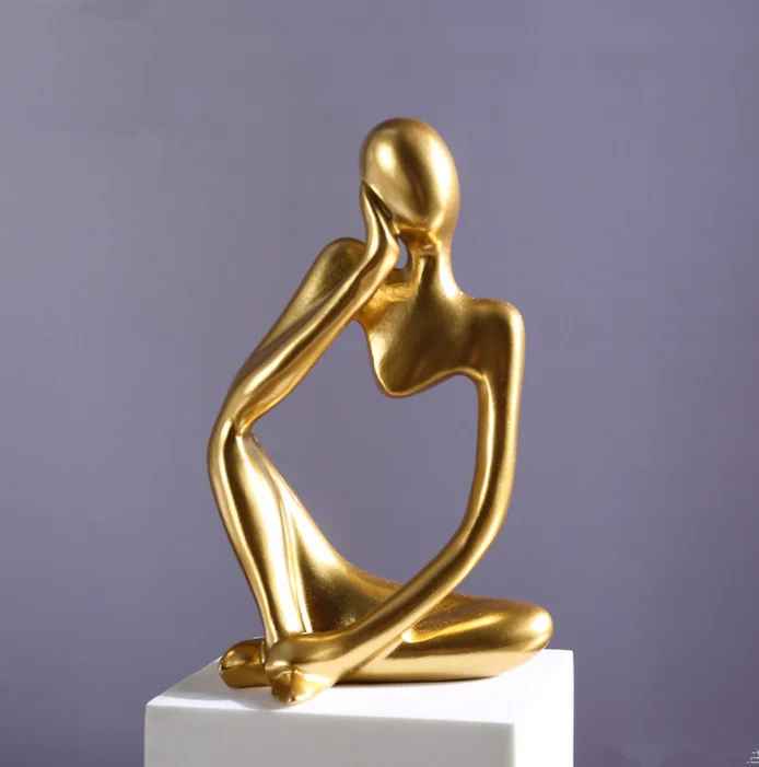 Abstract Thinker Resin Statue for Modern Home Decor